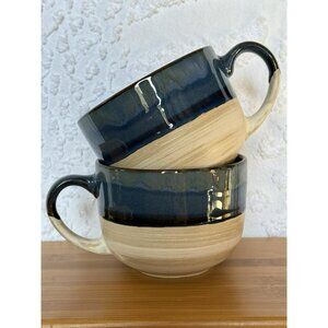 Bosmarlin 2 Jumbo Latte Mugs Coffee 16 Oz Large Stoneware Great Color Scheme